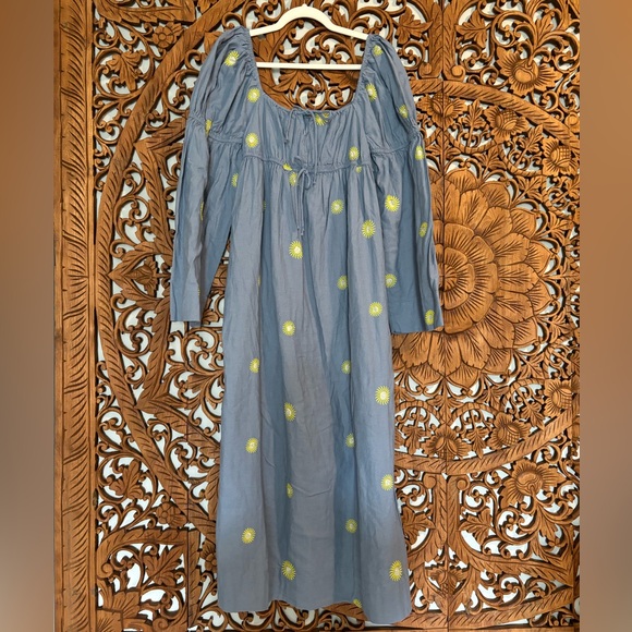 NWOT Free People Emory Embroidered Midi Dress - Picture 5 of 6